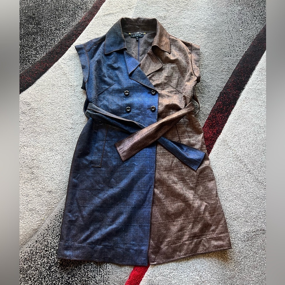 Escada Sport Dual Color Belted Short Sleeve Jacket